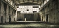 Interior of an abandoned production hall in Tarnita, Romania