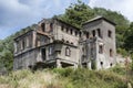 Spooky interior of abandoned ruined house Royalty Free Stock Photo