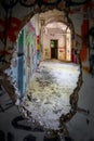 Interior of an abandoned and vandalised building