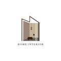 interior abstract logo design house vector illustration