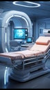 Interior of advanced clinics reanimation room, designed for urgent life-saving interventions