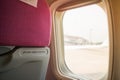 Interior Of Airplane Seat With Window Light Royalty Free Stock Photo
