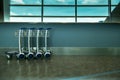 Interior airport luggage cart or trolley of departure lounge at the airport Royalty Free Stock Photo