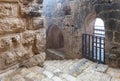 Interior of Ajloun Castle, also known as Qalat ar-Rabad, is a 12th-century Muslim castle situated in northwestern Jordan, near to Royalty Free Stock Photo