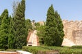 Interior of the Alcazaba of Almeria Muslim fortification in summer with blue sky. Almeria, Andalusia, Spain Royalty Free Stock Photo