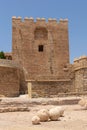 Interior of the Alcazaba of Almeria Muslim fortification in summer with blue sky. Almeria, Andalusia, Spain Royalty Free Stock Photo