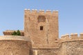 Interior of the Alcazaba of Almeria Muslim fortification in summer with blue sky. Almeria, Andalusia, Spain Royalty Free Stock Photo