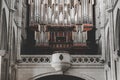 Interior of Almudena Cathedral, catholic church, in Madrid Royalty Free Stock Photo