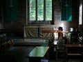 Interior and altar of Norman St. Mary`s Church, Ponteland, Northumberland