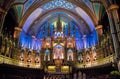 Interior and altar of Notre-Dame Basilica of Montreal - Montreal, Quebec, Canada Royalty Free Stock Photo