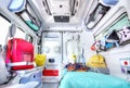 Interior of ambulance.
