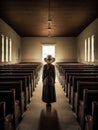 Interior of an American Amish Church - generative AI