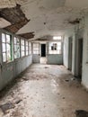 Interior of Amiantos abandoned hospital in mountain region of Trodos, Cyprus