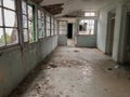 Interior of Amiantos abandoned hospital in mountain region of Trodos, Cyprus