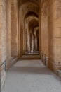 Interior of Amphitheatre of El Jem in Tunisia Royalty Free Stock Photo