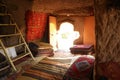 Interior of an ancient cave dwelling at Cappadocia. Royalty Free Stock Photo