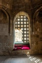 Interior of ancient Diri Baba mausoleum , 14th century, Gobustan city, Azerbaijan Royalty Free Stock Photo