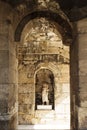 Interior of the ancient Greek theater Odeon of Herodes Atticus in Athens, Greece Royalty Free Stock Photo