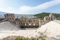Interior of the ancient Greek theater Odeon of Herodes Atticus in Athens, Greece Royalty Free Stock Photo
