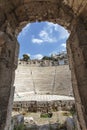 Interior of the ancient Greek theater Odeon of Herodes Atticus in Athens, Greece Royalty Free Stock Photo