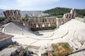 Interior of the ancient Greek theater Odeon of Herodes Atticus in Athens, Greece Royalty Free Stock Photo