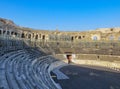 Ancient Roman Arena in France with Blue Sky Royalty Free Stock Photo