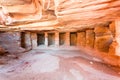 Interior of ancient tomb cavern in Petra