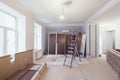 Interior of apartment during construction, remodeling, renovation, extension, restoration and reconstruction - ladde Royalty Free Stock Photo