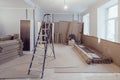Interior of apartment during construction, remodeling, renovation, extension, restoration and reconstruction - ladde Royalty Free Stock Photo