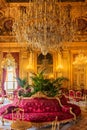 Interior of the apartments of Napoleon III in Louvre Museum in Paris, France with luxury baroque furnishings and stunning