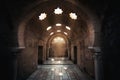 Interior of Arab Baths Ruins in Andalusia - Jaen, Andalusia, Spain Royalty Free Stock Photo