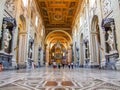 Interior of the Archbasilica of St. John Lateran in Rome Royalty Free Stock Photo