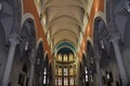 Interior, arches of Capuchin Church of Our Lady of Lourdes in Rijeka.