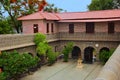 Interior, arches, porch, veranda and rooms at Vitthal Mandir, Vithalwadi wadi, Prati Pandharpur Royalty Free Stock Photo