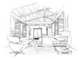 Interior architecture construction landscape sketc