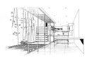 Interior architecture construction landscape sketc