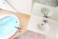 Interior Architecture of Full Bathtub and Acrylic Sink Royalty Free Stock Photo