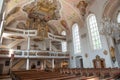 Interior architecture with furniture decorations frescoes and sculptures of the church of Paul Catholic Parish and St Peter in