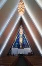 Interior of Arctic Cathedral at Tromso, Norway Royalty Free Stock Photo