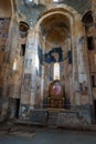 Interior of Armenian Cathedral Church of Holy Cross on Akdamar Island. Turkey Royalty Free Stock Photo