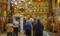 Interior of the Assumption Cathedral in the Orthodox monastery in Putna, Romania