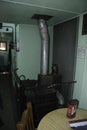 Interior of ATSF Sante Fe Caboose 999789 is on display at the Sante Fe Prairie Nature Preserve