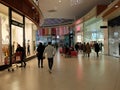 Interior of Auchan supermarket and PÃÂ´le Europe mall. Auchan is a French international retail group and outlet