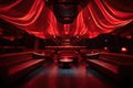 interior of the auditorium with red curtains, 3d render, Red VIP club interior with beautifull lighting, AI Generated Royalty Free Stock Photo