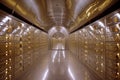 An interior of a bank vault with rows of safety deposit boxes, conveying a sense of confidentiality and trustworthiness Royalty Free Stock Photo