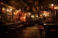 Interior of a bar in Tbilisi, Georgia, underground night club, dancers in soft, distressed clothing sway gracefully under the