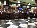 Interior of a barber shop.