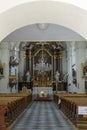 The interior of the baroque Church of the Holy Trinity in JavornÃ­k, Czechia, Europe