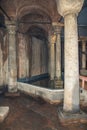 Interior of the Basilica Cistern, or Cisterna Basilica - a historic building in the Old City of Istanbul. Turkey Royalty Free Stock Photo