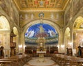 Interior of the basilica of Cosmas and Damian (Santi Cosma e Damiano) in Rome Royalty Free Stock Photo